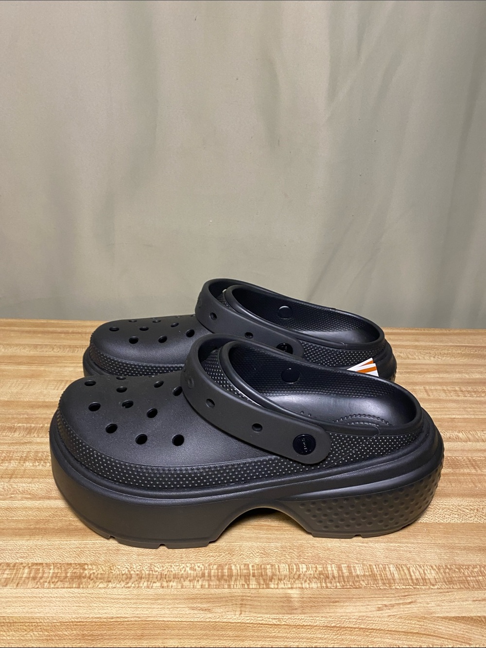 Crocs Stomp Clog Black Slip On  Platform Unisex  W12/Mens 10 NWT